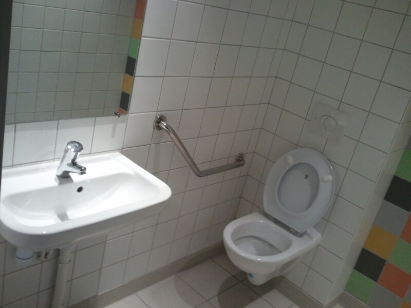 WC Sanitaire PMR barre de relevage wc suspendu lavabo